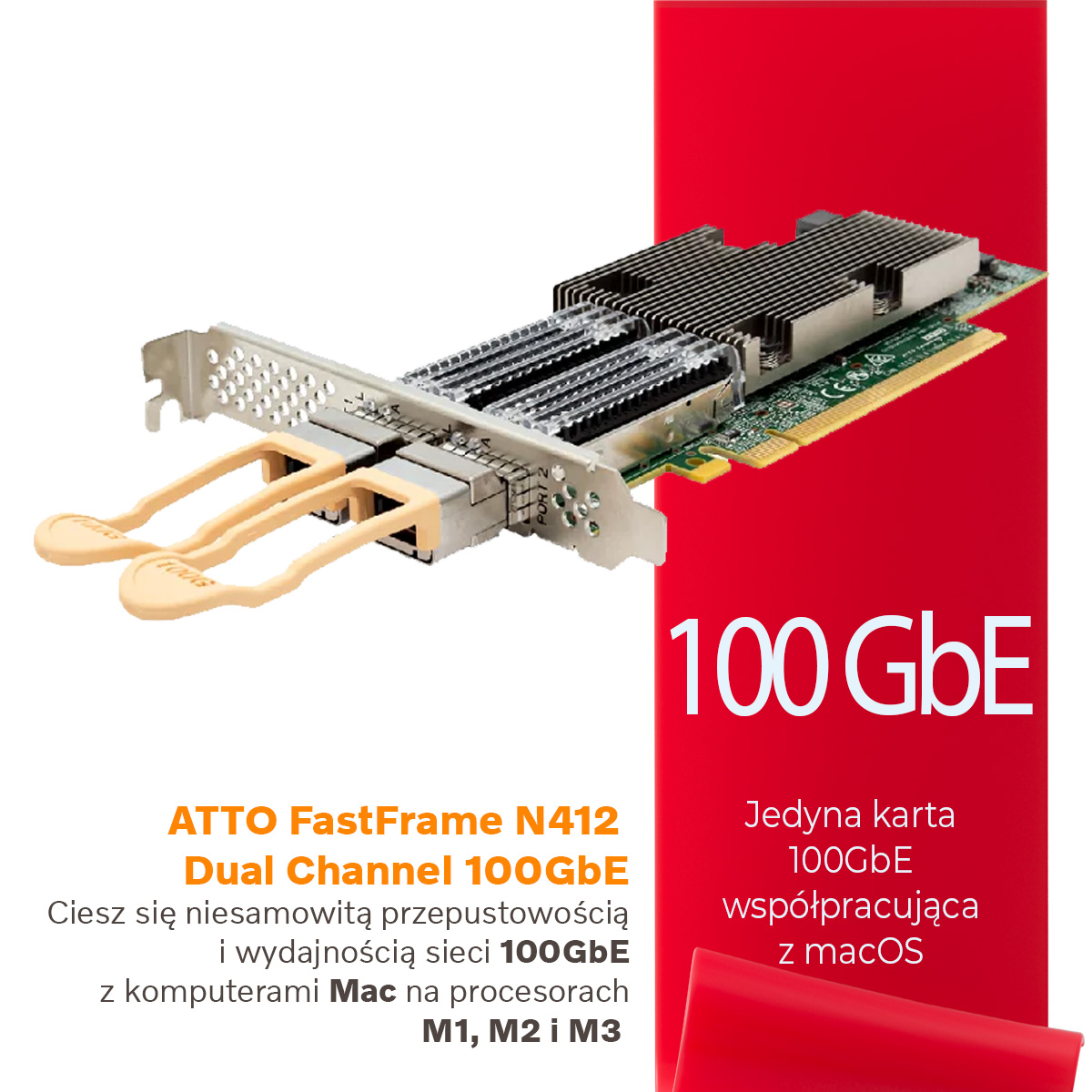 abartpro's tweet image. ATTO FastFrame N412 Dual Channel 100GbE to jedyna karta sieciowa 100GbE współpracująca z komputerami Apple z najnowszym systemem macOS i procesorami serii Silicon tj. M1, M2 i M3. Wybierz ATTO!
Zapraszamy: abart.pro/atto-fastframe…
#atto #100gbe #fastframe #macos #abartpro