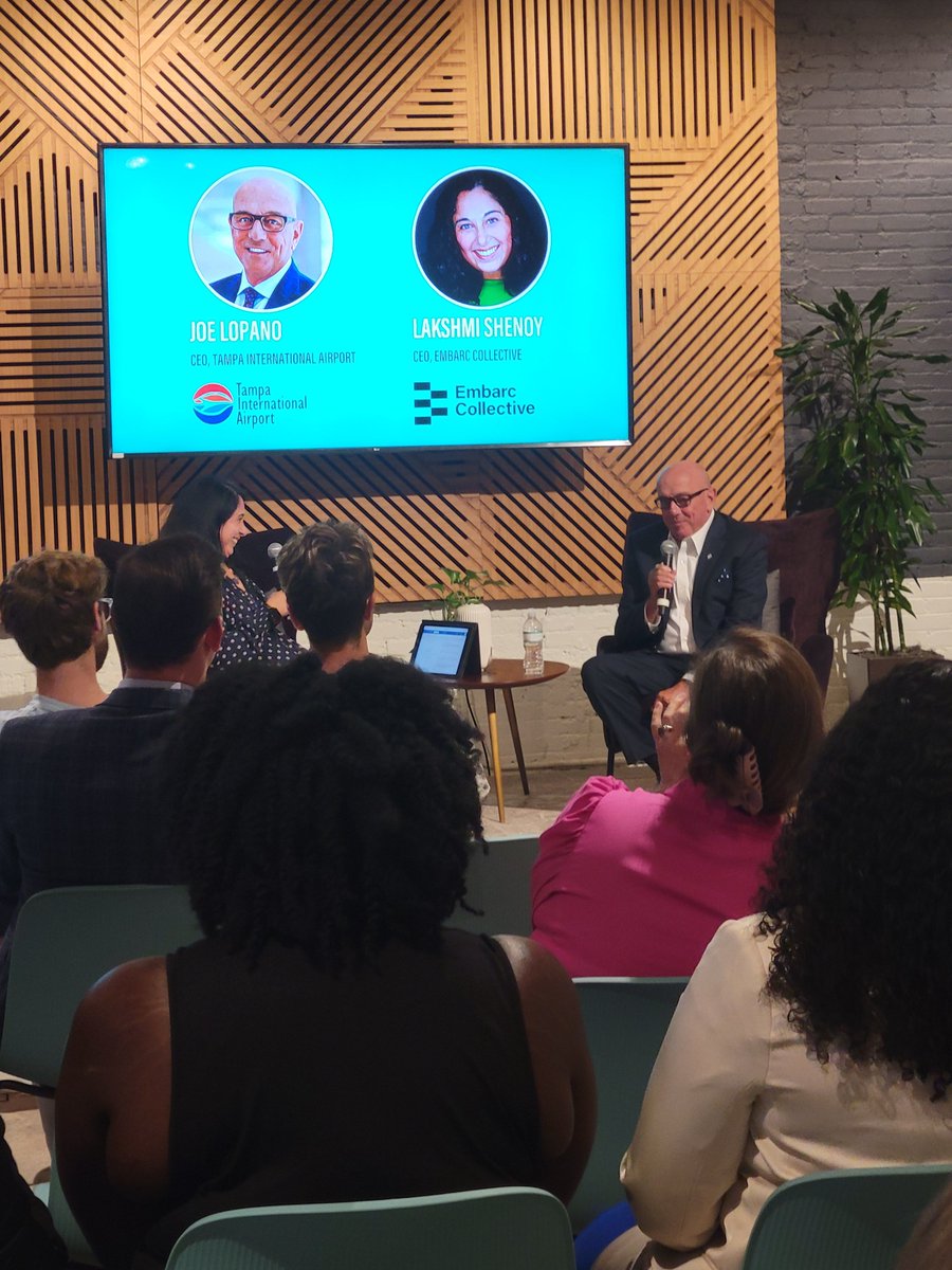 ULITampaBay's tweet image. ULI Tampa Bay&apos;s Executive Director and Manager attended Embarc Collective&apos;s Builder Series ft. Joe Lopano, CEO of Tampa International Airport! They learned about his leadership at TPA and the upcoming projects at America&apos;s Favorite Airport!

#ULITampaBay #TPA #EmbarcCollective