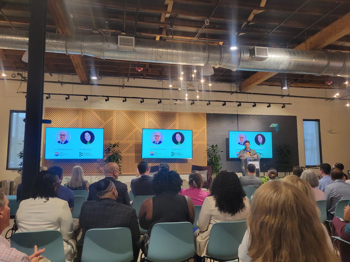 ULITampaBay's tweet image. ULI Tampa Bay&apos;s Executive Director and Manager attended Embarc Collective&apos;s Builder Series ft. Joe Lopano, CEO of Tampa International Airport! They learned about his leadership at TPA and the upcoming projects at America&apos;s Favorite Airport!

#ULITampaBay #TPA #EmbarcCollective