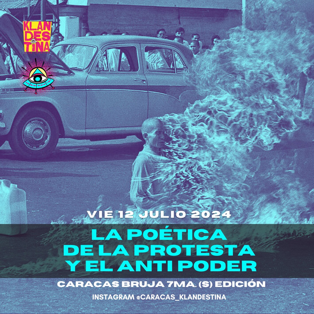 «DONDE HAY PODER HAY RESISTENCIA»
M. Foucault.

Este #Vie #12Jul un cónclave de herejes hurgarán en "LA POÉTICA DE LA PROTESTA Y EL ANTI PODER", junto a CARACAS KLAN⚡️DESTINA desde su guarida secreta en Colinas de Bello Monte.🛸

⏰️5:00 pm.

Reserva por:
0424 1437340 

Sigue🧵
