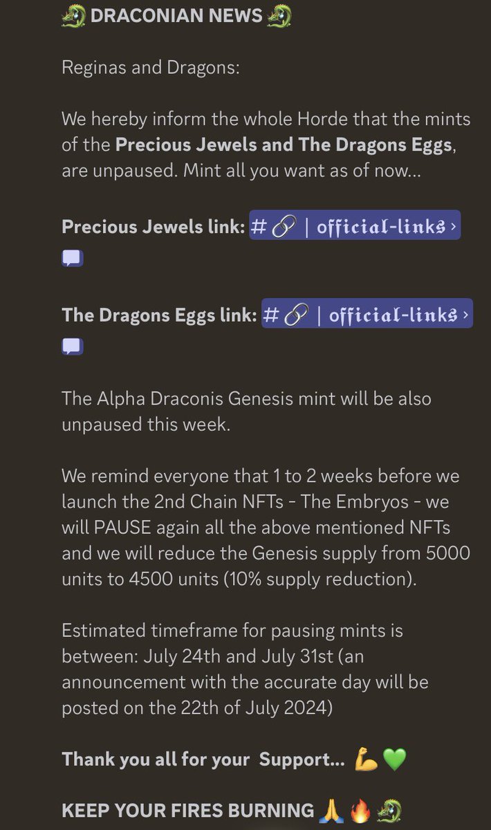 More Exciting NEWS coming out of Dragons Lair!🔥🐉🔥

This is your chance to pick up some NFTs. We are still really early &amp; this will be your chance entry. 

Holding certain NFTs will allow for rewards. 

🫵56% $SGB Monthly to ADG and min 1 Power NFT << Is just one benefit.