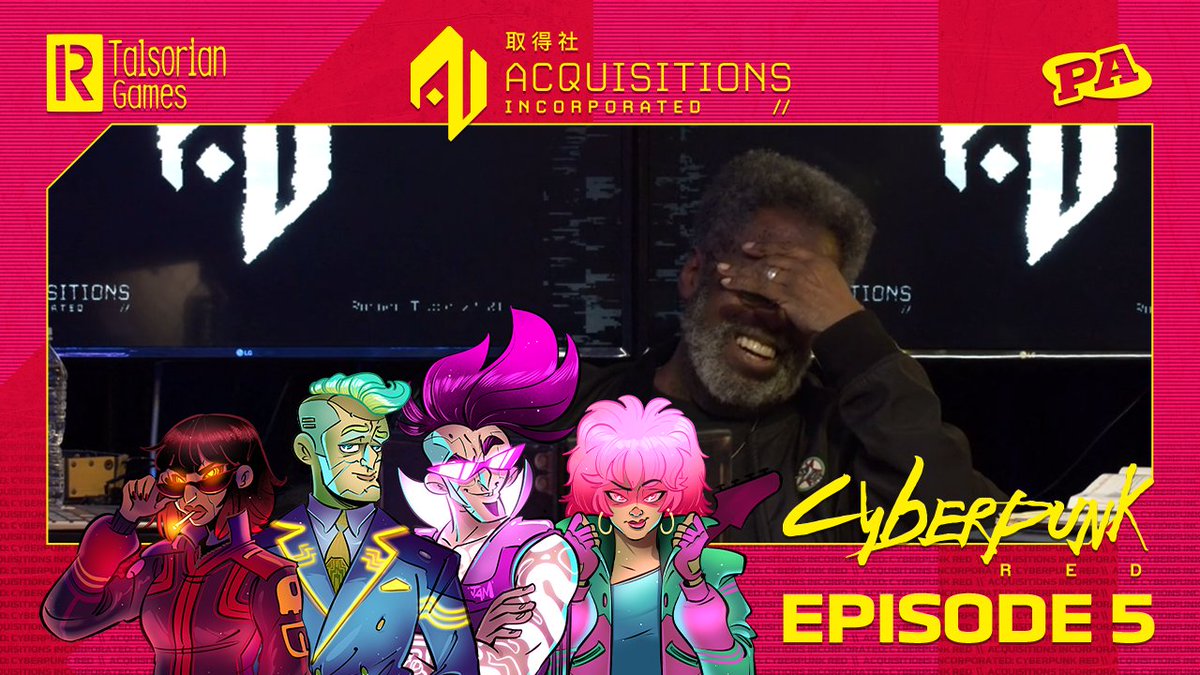 PA_Megacorp's tweet photo. Episode five of Acquisitions Incorporated: Cyberpunk RED is now available on YouTube!

Battle at last! The band makes their way to the stage; Silk Road and Arman learn more about the forces mustering behind this musical melee.

https://t.co/4ws1eiuTS7 https://t.co/QmRDB30JDh