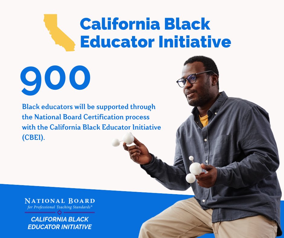 Exciting news! <a href="/NBPTS/">National Board</a> partners with <a href="/BallmerGroup/">Ballmer Group</a> to launch the California Black Educator Initiative, supporting 900 Black educators in pursuing National Board certification. Learn more! 
hubs.ly/Q02GgCQZ0