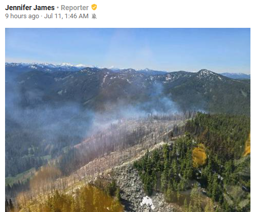 Wa_fire_watch's tweet photo. #ShooflyFire 7/12 The Pacific Crest Trail is open and not threatened at this time but is located about 2 miles west of the fire! The fire is not prompting any evacuations but is producing smoke in the surrounding area! Please avoid the area to leave room for crews! https://t.co/dYeQHqvpjQ