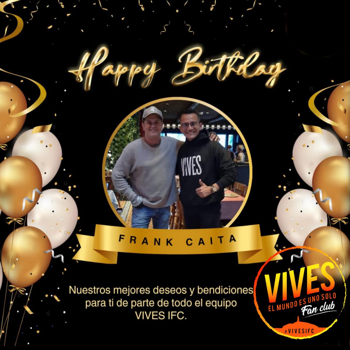 vivesifc_int's tweet photo. Hoy es un día muy especial, estamos celebrando un año más de vida de nuestro querido Frank Caita
@frank_caita 🎉🥳🎂
¡Muchas felicidades querido Frank! 
Nuestro @vivesifc_int te desea todos los éxitos para esta nueva vuelta al sol
#VivesIFC 
#CarlosVives 
#Celebración https://t.co/u5wKrFJqrT