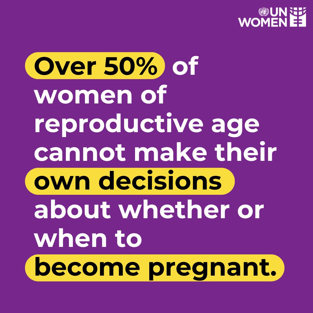 Over 50% of women of reproductive age cannot make their own informed decisions about their sexual and reproductive health.

This #WorldPopulationDay let's remind ourselves to speak up for women's bodily autonomy!

🔗 Joint UN statement: unwo.men/9KKP50SzQSe