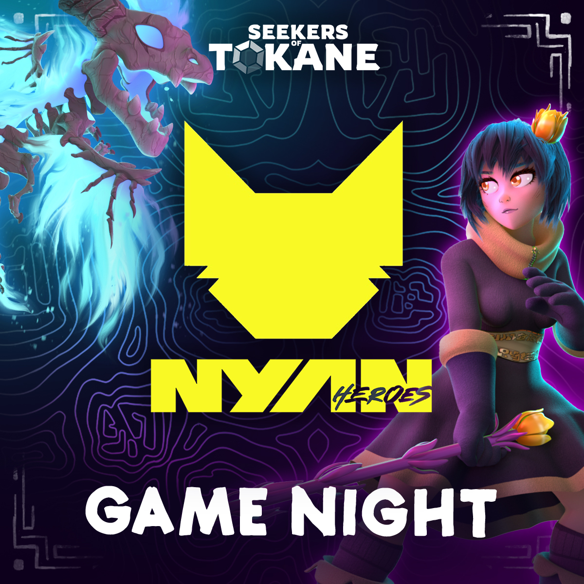 AmikoLegends's tweet photo. We will be hosting the @nyanheroes community in Seekers of Tokane for a PvP game night next week Tuesday (7/16) at 6pm UTC ⚔️

More details to come on participation rules and rewards! https://t.co/A7651YrDFr
