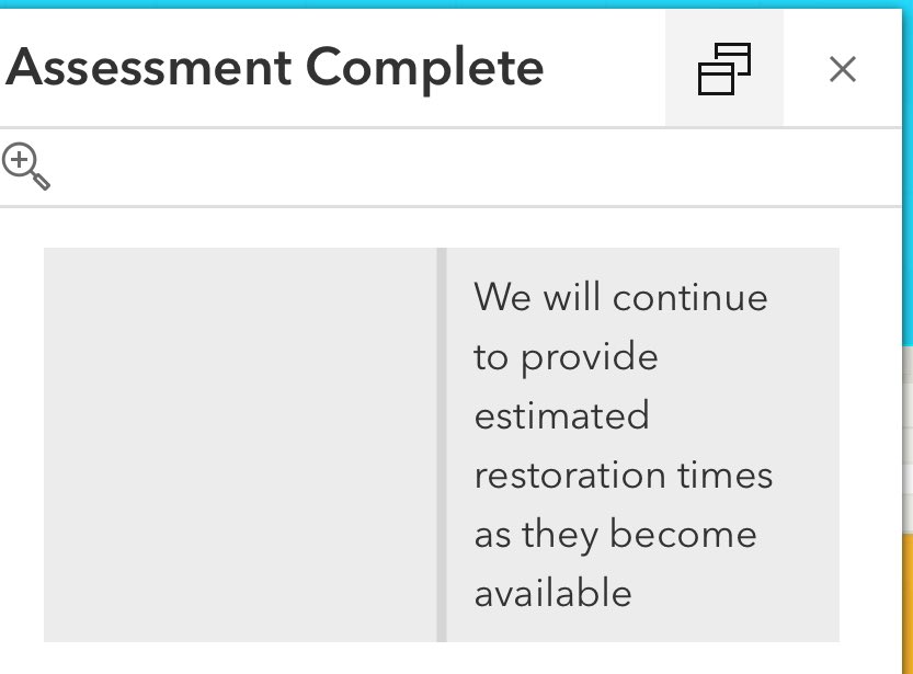 ryanstephens's tweet photo. @CenterPoint Tell me more about that time estimate that was going to happen at noon. https://t.co/z6aza3AggM