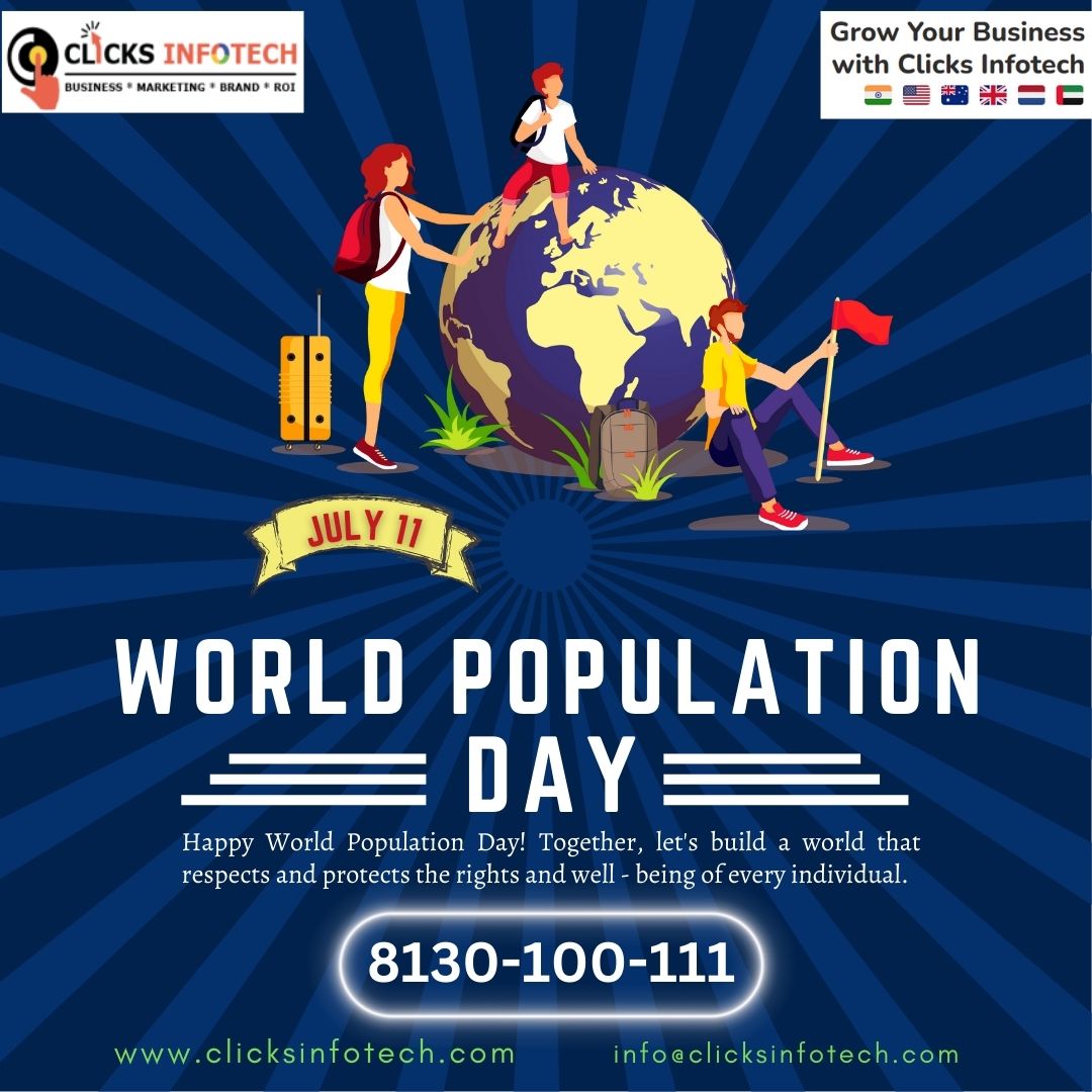 clicksinfotech's tweet photo. On #World #Population #Day 2024, control population growth and conserve the environment. Happy #World #Population #Day.

#Get in #Touch: #clicks #infotech

#Visit: https://t.co/DEowkXh6ia
#Email : info@clicksinfotech.com
#Talk : +91-8130100111
#best #digitalmarketing #company https://t.co/u0mAj2K264