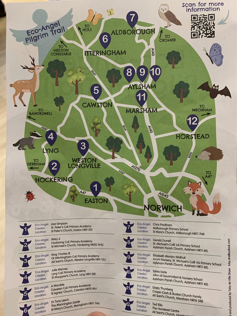Great to launch the Eco Angel Pilgrim Trail in one of <a href="/DioceseNorwich/">Diocese of Norwich</a> deaneries. Travel around 12 locations near Reepham and Aylsham this summer to meet life-sized characters who children feel are inspiring others to care for God’s planet.