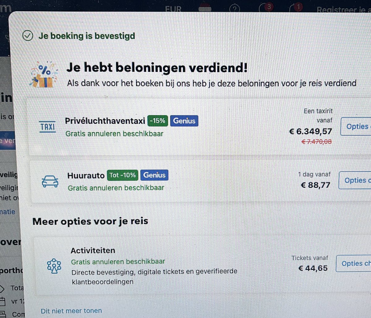 Hotel in Oostenrijk boeken. Genius kortinkje krijgen. En een aanbieding erbovenop.

Lang verhaal kort. Ik rijd morgen naar een luchthaven om me vandaaruit naar het hotel te laten brengen. Want zo’n korting van ruim 1100 euro van <a href="/bookingcom/">Booking.com</a> laat den deze niet liggen natuurlijk!