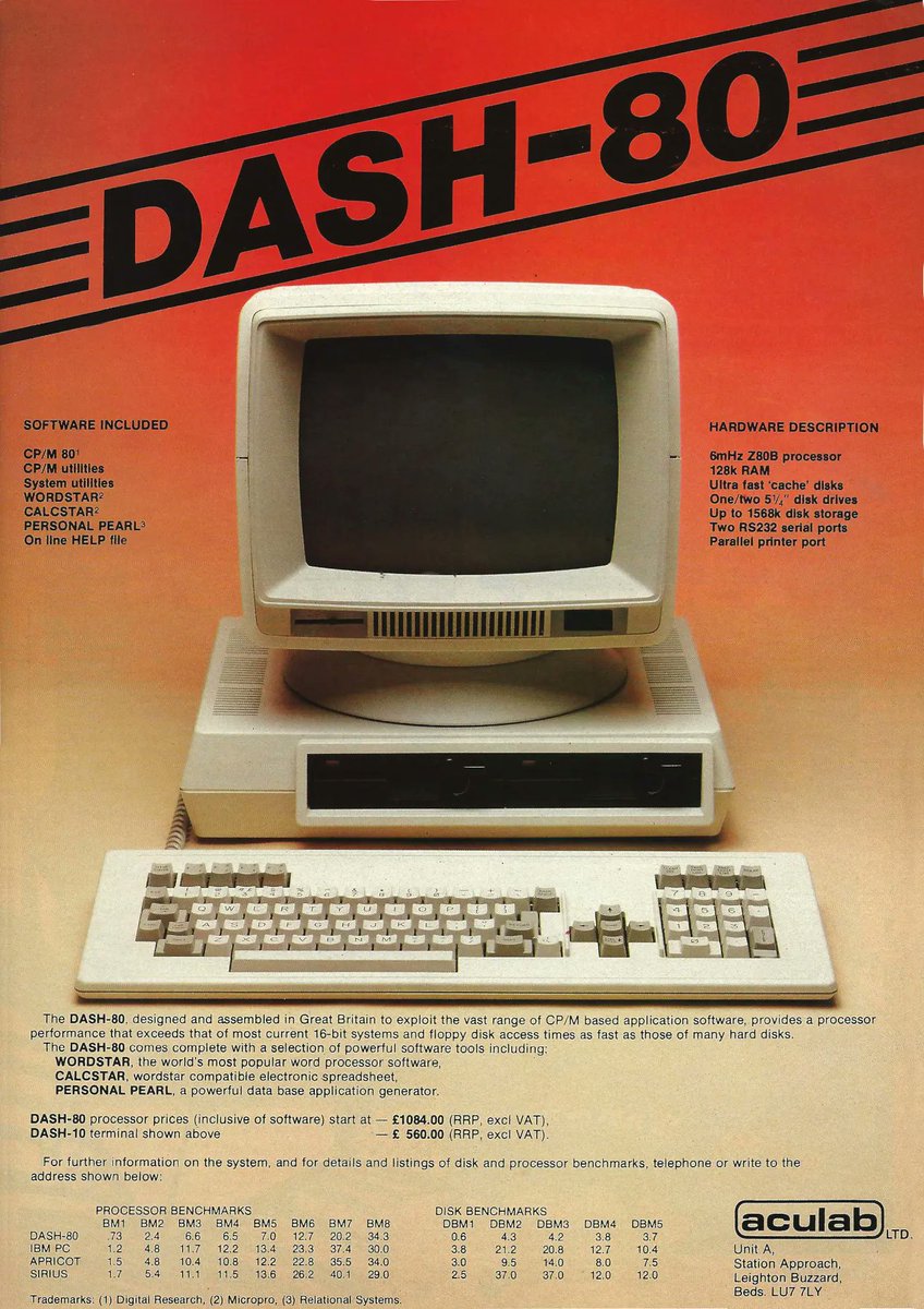 WANTED: Have you got, or know anyone that has, an 'Aculab DASH-80' as shown in the advert. A quirky, British, CP/M based machine from the 1984/5 period. Please DM or post a response. Please feel free to re-tweet and spread the word. Many thanks!