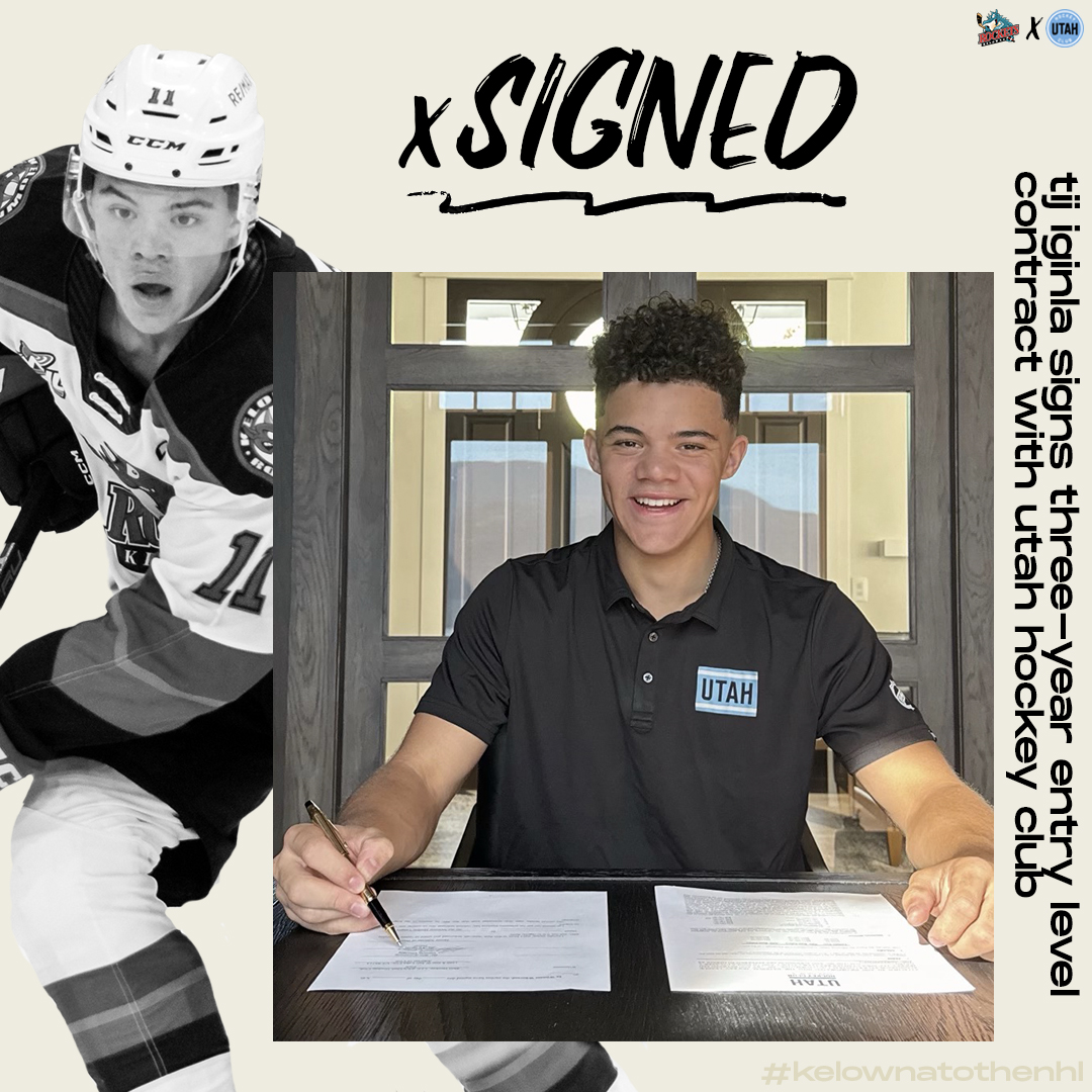 Kelowna_Rockets's tweet photo. .@jadeiginla's skin care products might be safe now that her younger brother, Tij Iginla, has signed an entry level deal with @utahhockeyclub.

Details https://t.co/o4quH9fmhm https://t.co/MyOEIPWqW7
