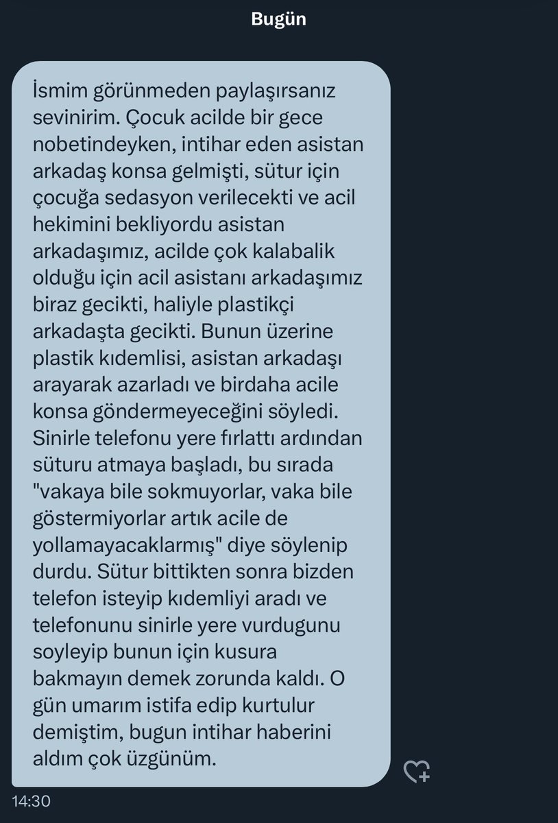 #uğurcanımızgitti

Bana yapılan eziyeti hiçbir meslektaşıma yaşatmayacağım