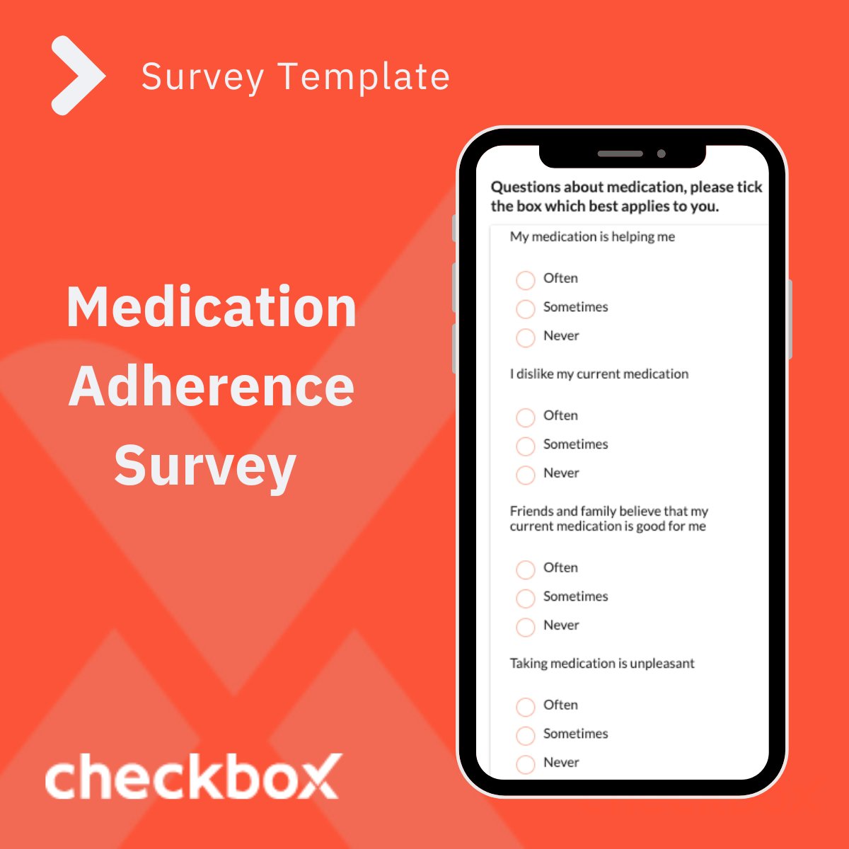 checkbox's tweet image. 🔍 Discover how a #MedicalAdherence #Survey can benefit #healthcare providers! This easy-to-implement tool helps monitor patient adherence to medication regimens. 📋 Check out our template and sign up for #Checkbox for free today! bit.ly/4cGDnd5 #PatientCare