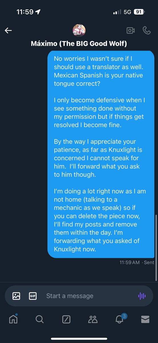 TeddyWynton's tweet photo. Again let me get this straight, you post art without the artist’s/commissioner’s permission, you literally play victim and want me to delete my posts to cover your bullshit

When ALL YOU HAD TO DO IS ASK ME.

I hate doing call outs but here is  The cowardice of @LePetitLoupB 1/2 https://t.co/NhpGk3Nz3f