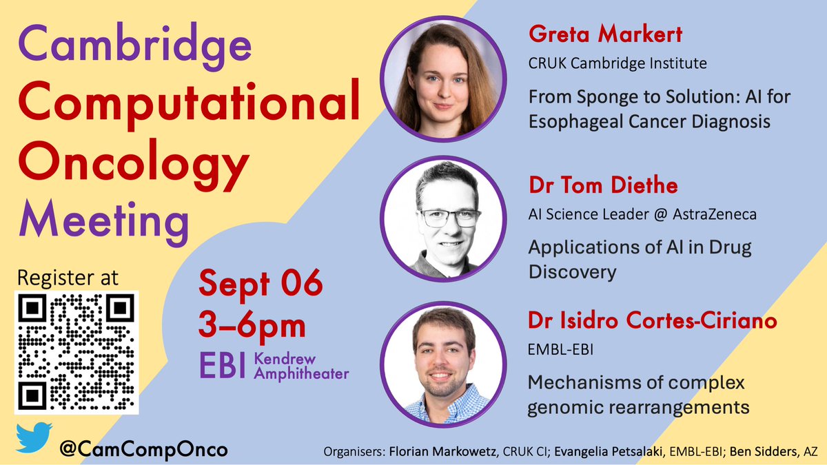Join us Sept 6 at EBI for three fantastic talks

Please register at forms.gle/vSYs4aThaisRpN…