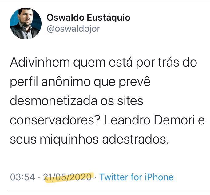 ABIN PARALELA: vejam que loucura

Com a revelação de hoje sobre a espionagem do <a href="/slpng_giants_pt/">Sleeping Giants Brasil</a> fui conferir o primeiro contato que fiz com eles NA VIDA. Foi no dia 21 de maio de 2020.

NO MESMO DIA um bandido já sabia que estávamos em contato.