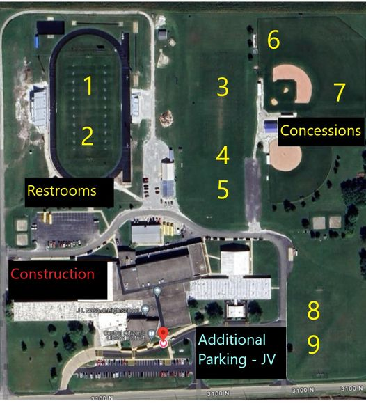 Map and Field Locations for Saturdays 7 on 7