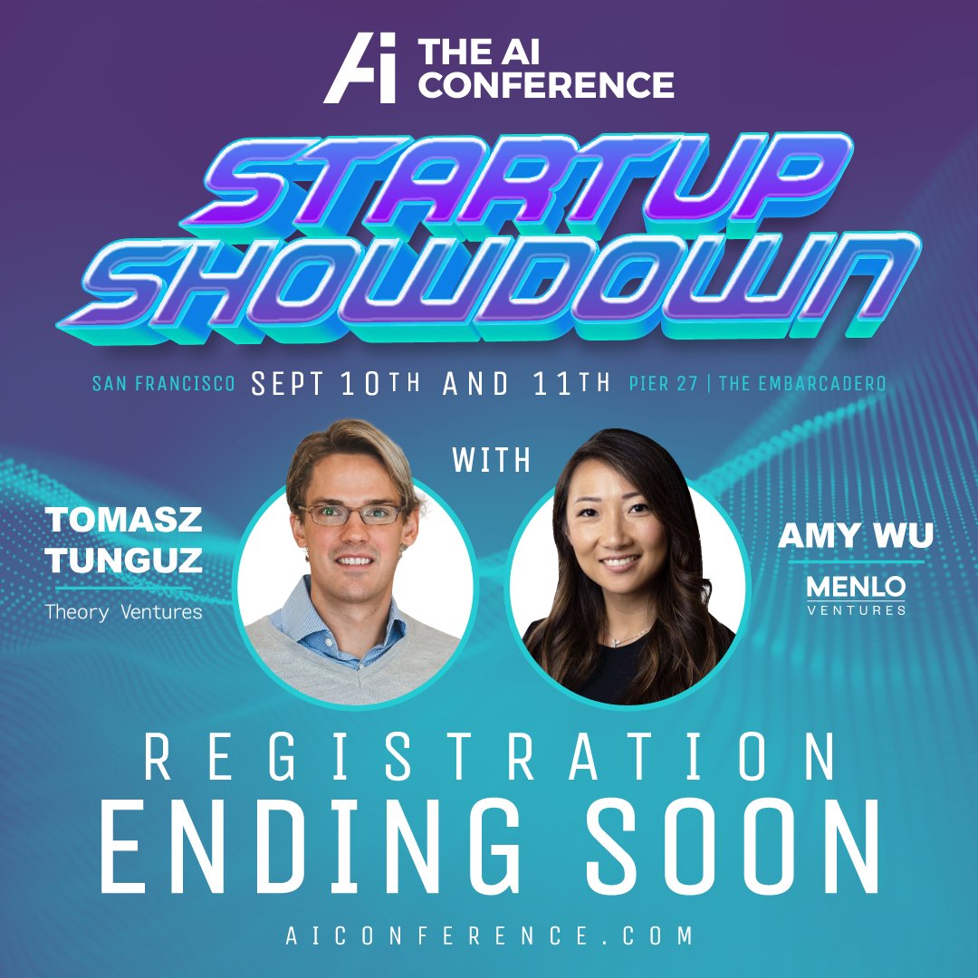⏰The deadline for registering your startup for The AI Conference 2024's Startup Showdown is rapidly approaching!⏰

Don't miss your chance to compete in one of the most exciting events of the year!

The Startup Showdown is a highlight of The AI Conference, providing a platform