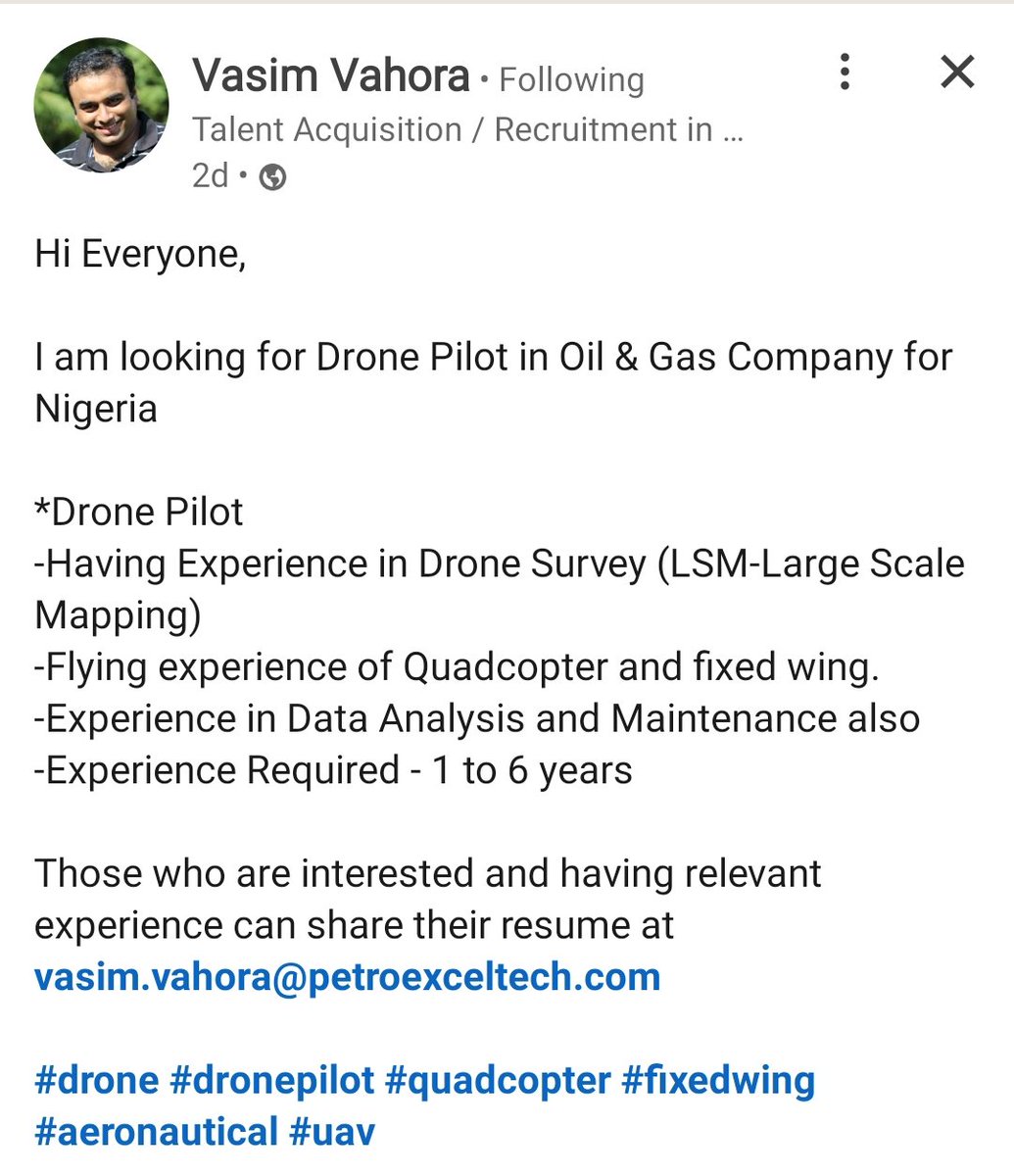 UAVNigeria's tweet photo. #Drone Pilot Vacancy📢📢📢

@Sdhikrullahi @chi_diinma @Mandouze @joceemycin @dronelaws @rarenenye @oluwabeejhay https://t.co/JUqVyB4sAZ