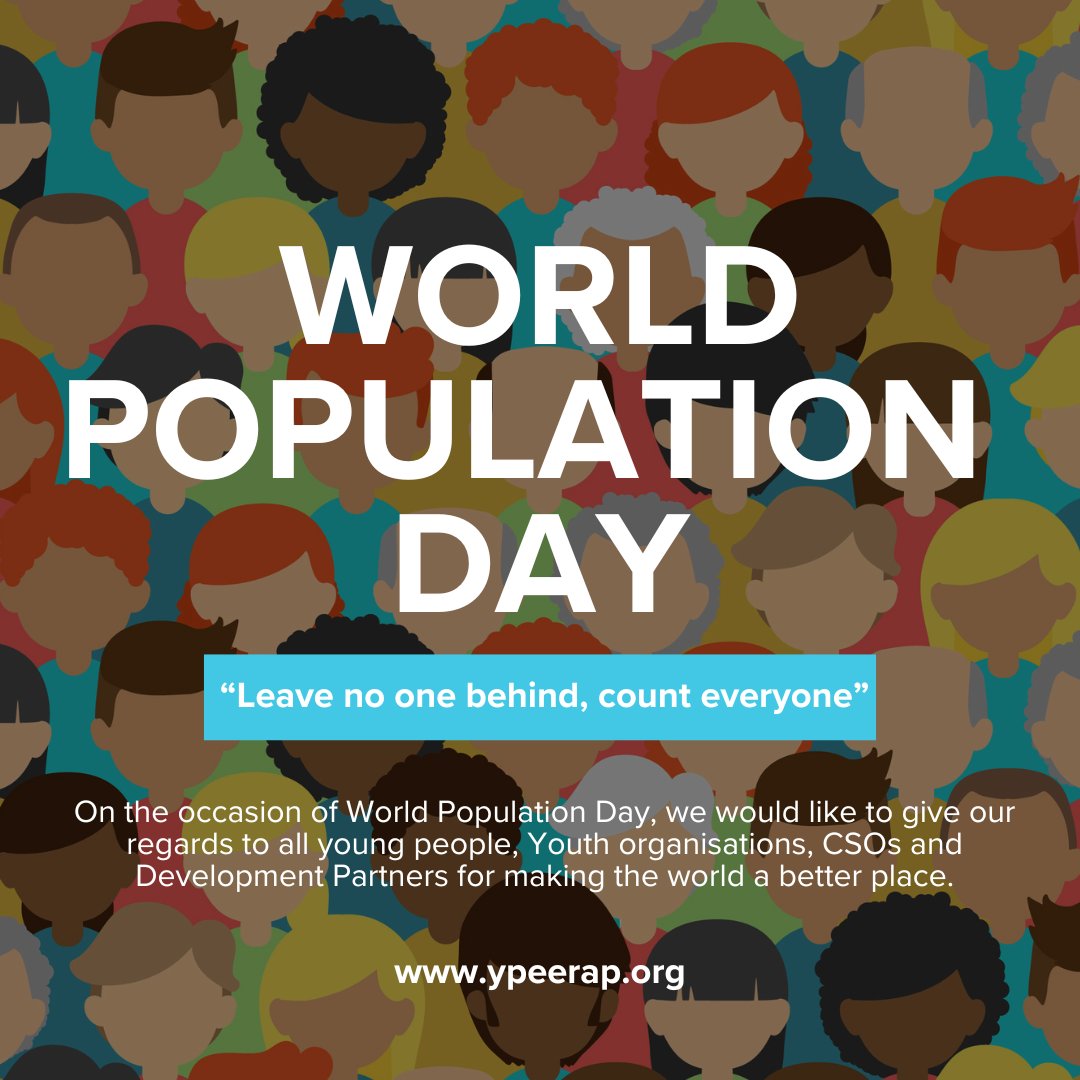 ypeerap's tweet photo. This World Population Day, it has become important more than ever to 'Leave No One Behind and Count Everyone.' Y-PEER Asia Pacific believes that by recognizing and empowering every individual, especially our youth, we pave the way for a brighter, more inclusive future. https://t.co/Al3ijN0Ftt