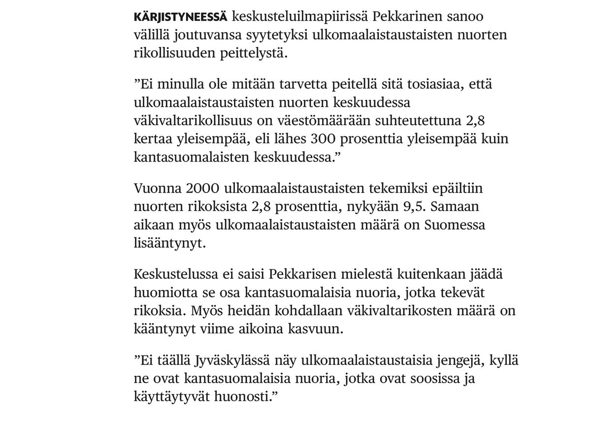 PekkarinenElina's tweet photo. @MattiHameenaho Ainiin ja koska Hesari ei välttämättä kuulu lukuvalikoimaan, niin pannaan siitä ote. Toivottavasti voimme jatkaa keskustelua tosiasioiden pohjalta.
Hyvää kesää Sinulle 🏖️
#disinformaatio
#misiformaatio
#rasismi https://t.co/EqNusP38l6