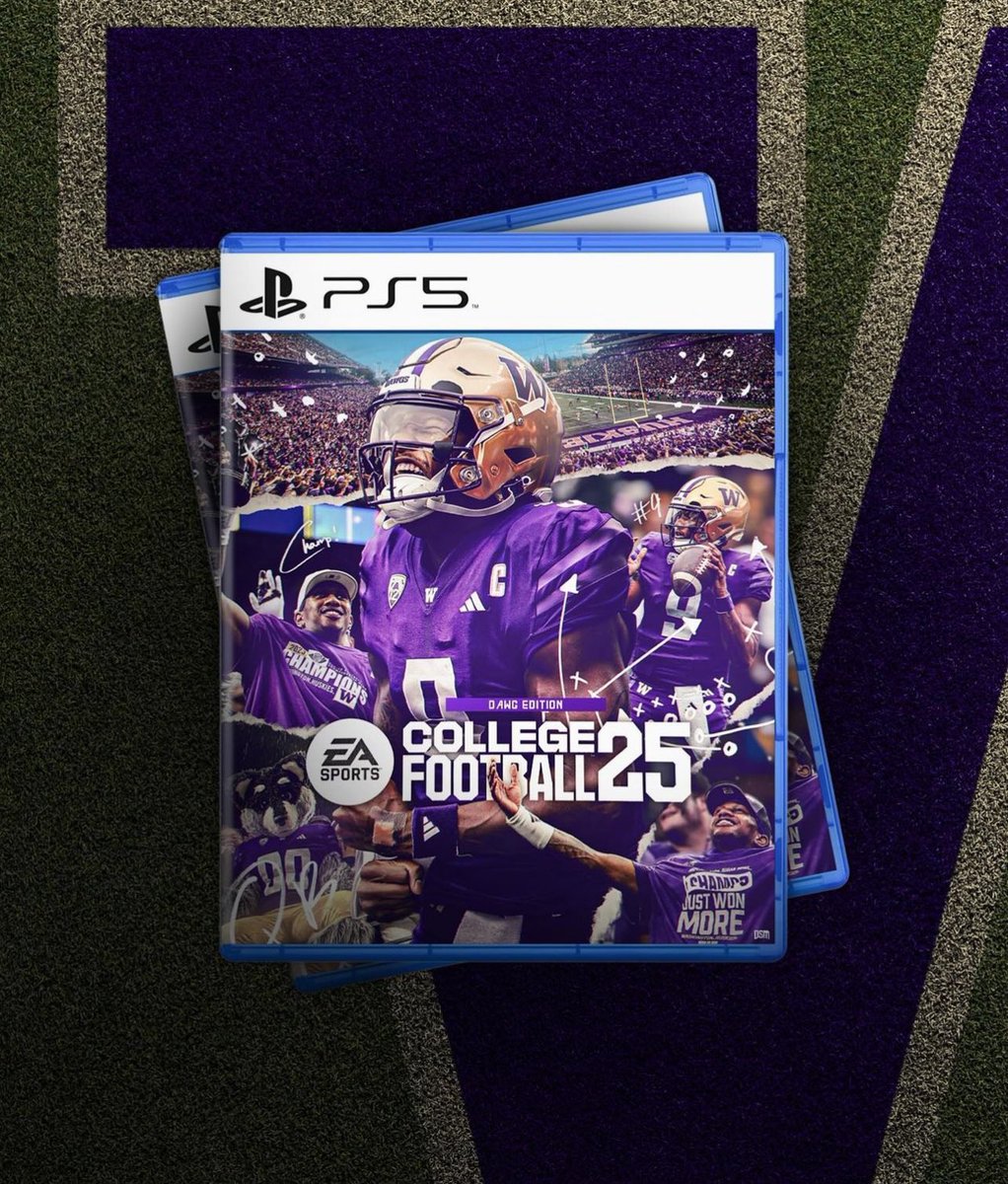 jtsmolic's tweet photo. Calling all Dawg fans! With the original design from dsm.dsgn and help from a commission designer marlon on fiverr the dawg edition cover is real! With CFB25 a week away i want UW fans as happy as possible so its free, just DM me for the file and printing instructions! GO DAWGS! https://t.co/ZRUyJsN5g8