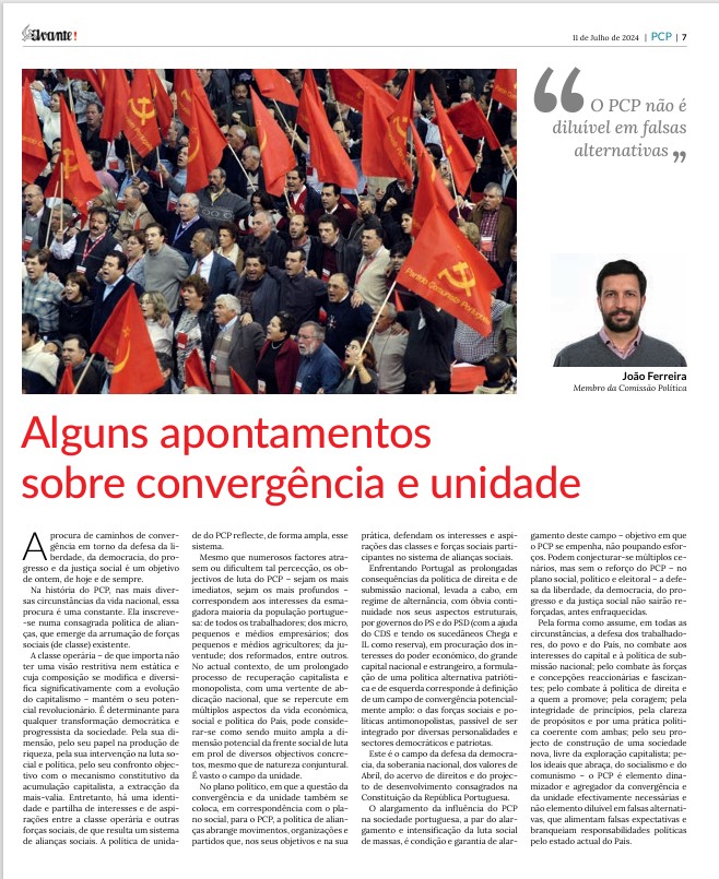 'O PCP não é diluível em falsas alternativas.'
<a href="/pcp_pt/">PCP</a> e <a href="/joao_ferreira33/">João Ferreira</a> muito bem!❤️✊️❤️