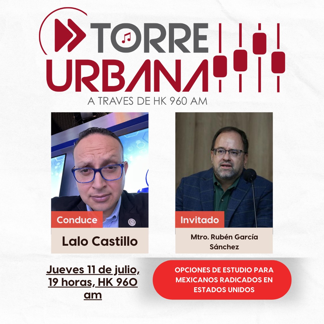 UDGPlus's tweet photo. Eres mexicano y radicas en Estados Unidos?  ¡No te pierdas el programa @TorreRadio hoy a las 19 h! El Mtro. Rubén García Sánchez, director académico de #UDGVirtual, hablará sobre las opciones de estudio disponibles para ti. 

📻 Escúchalo en HK 960 am o en https://t.co/16PNaGbWHo https://t.co/0j5Rbsa959