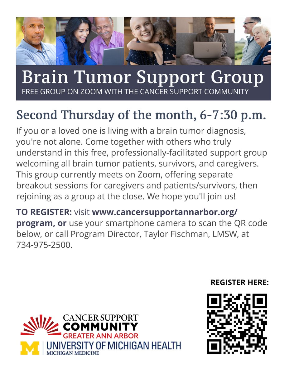 Michigan Neurosurgery (@umichneuro) on Twitter photo We are excited to announce that <a href="/umichneuro/">Michigan Neurosurgery</a> will be joining forces with the Cancer Support Community of Ann Arbor (<a href="/cscannarbor/">CSC Ann Arbor</a>) to restart our in-person Brain Tumor Support Group sessions. Visit this post to learn more: michmed.org/W4yjQ #BrainTumor #GoBlue We are excited to announce that <a href="/umichneuro/">Michigan Neurosurgery</a> will be joining forces with the Cancer Support Community of Ann Arbor (<a href="/cscannarbor/">CSC Ann Arbor</a>) to restart our in-person Brain Tumor Support Group sessions. Visit this post to learn more: michmed.org/W4yjQ #BrainTumor #GoBlue