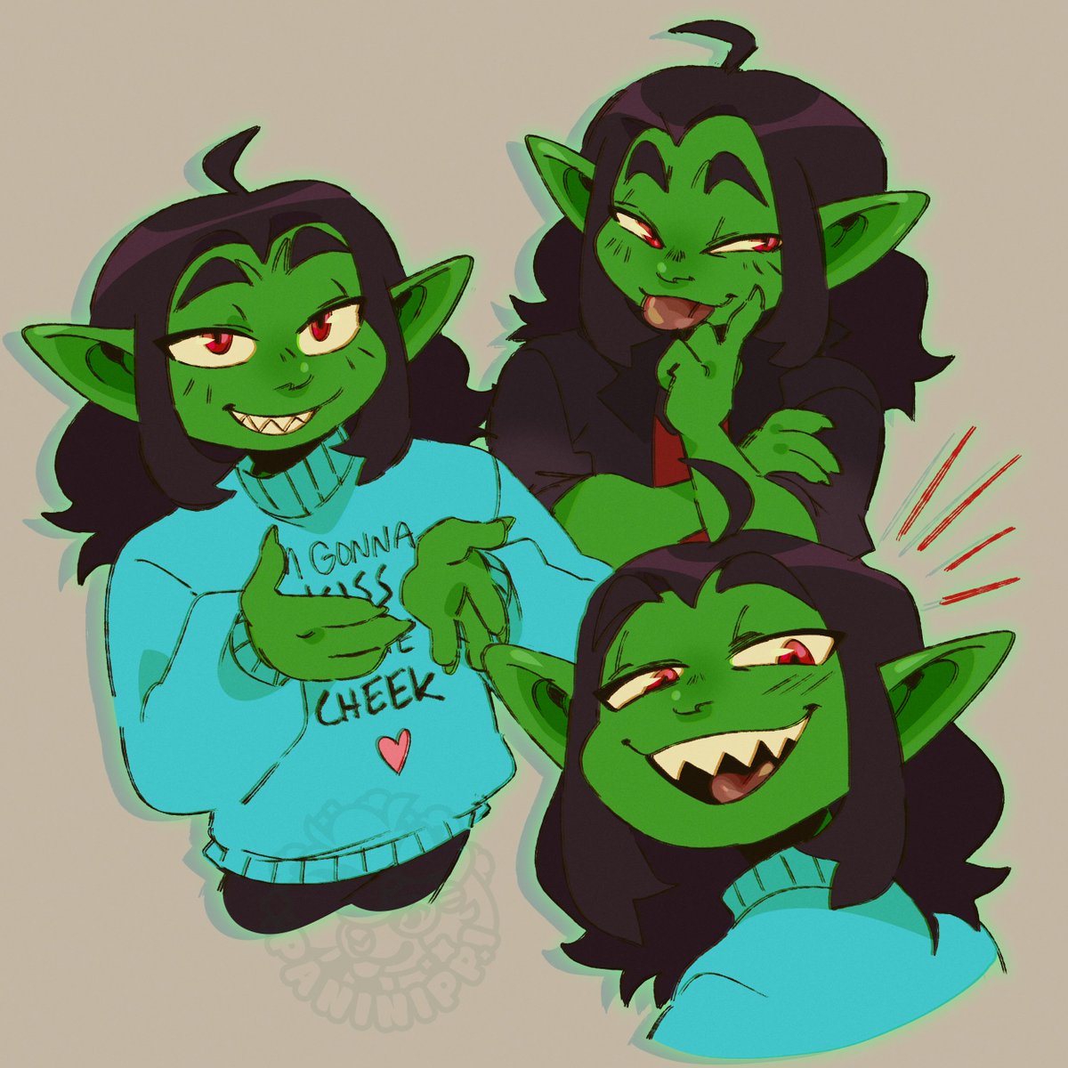 paninippi's tweet photo. Sketchpage for @Jim_Gob 💚🔪 https://t.co/KvgohSnBzI