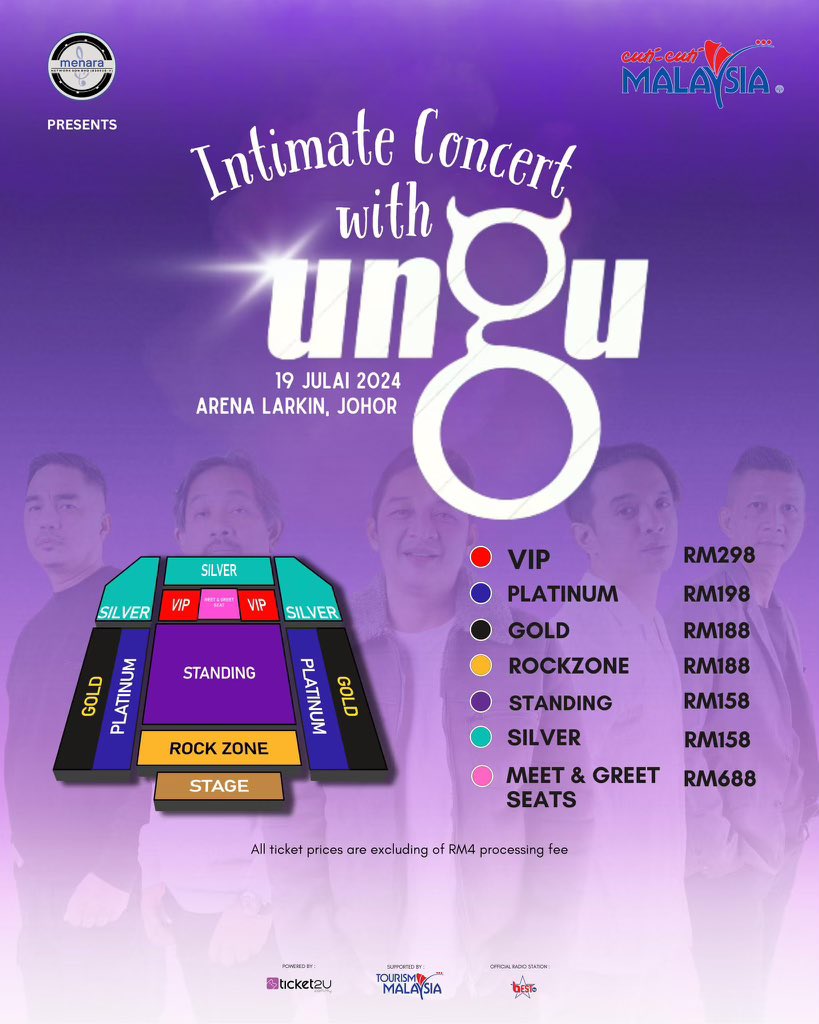 raudhahabas's tweet photo. WTS Intimate Concert With Ungu - Live in Johor‼️‼️

Date: 19/7/2024
- selling 2 tickets for RM333.80 including fees
- silver zone (free seating) https://t.co/Dmp4heF8Lz