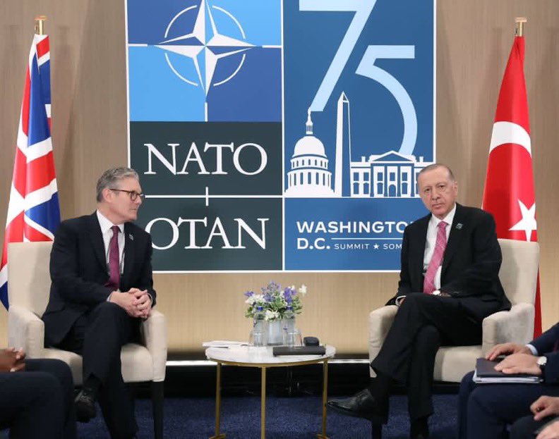Presidency of the Republic of Türkiye (@trpresidency) on Twitter photo President <a href="/RTErdogan/">Recep Tayyip Erdoğan</a> met with Prime Minister Keir Starmer of the United Kingdom on the margins of the NATO Summit in Washington, D.C.. President <a href="/RTErdogan/">Recep Tayyip Erdoğan</a> met with Prime Minister Keir Starmer of the United Kingdom on the margins of the NATO Summit in Washington, D.C..