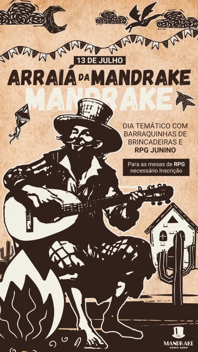 ComicMandrake's tweet photo. sábado 13/07 tem arraiá da #mandrakecomicshop
das 10h às 20h https://t.co/l1g3AyElWK