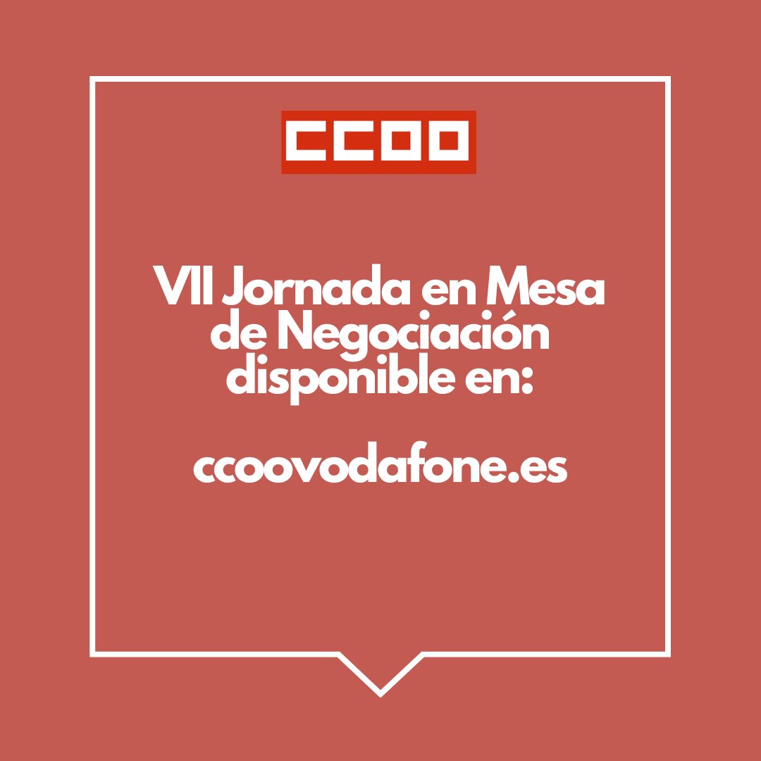 Resumen de la VII reunión en la Mesa Negociadora ya disponible en nuestra web.

#NOMasERES #EREVodafoneNO #Vodafone #Zegona