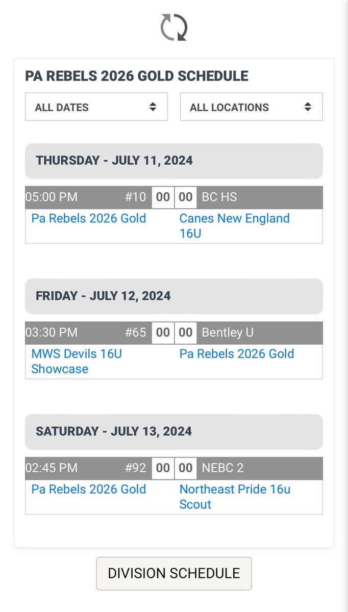Below is my schedule for <a href="/PSBaseballinc/">Prospect Select</a> Boston classic tournament . Very excited to compete this week with <a href="/parebels/">parebels</a> 16u National.