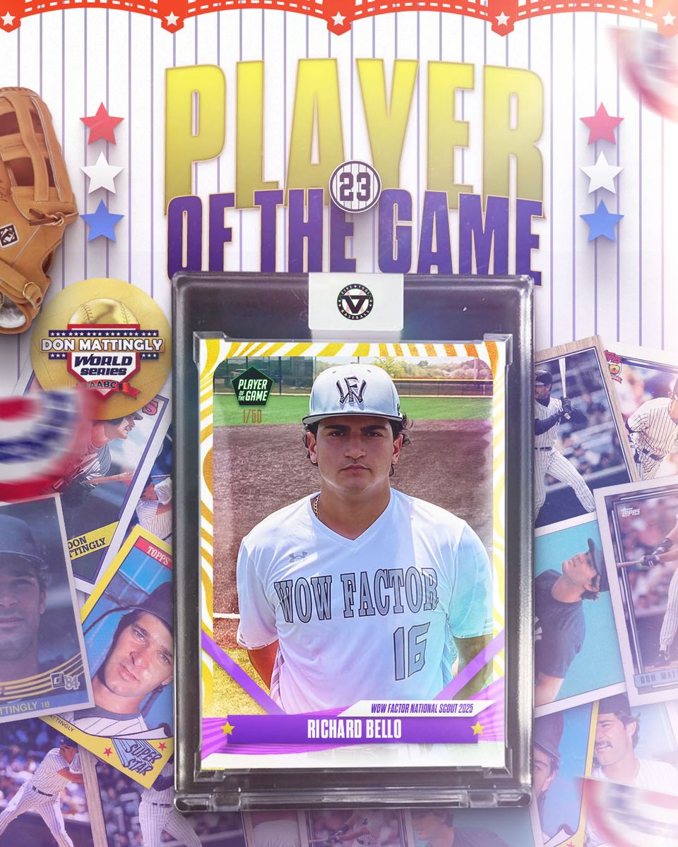 #MattinglyWS F: <a href="/wowfactorscout/">Wow Factor National Scout 2025 Baseball</a> 9, DFW Twins Scout 17U 0
PoG: <a href="/rjbello24/">Richard Bello</a> 5 IP, 2K, H, 0R