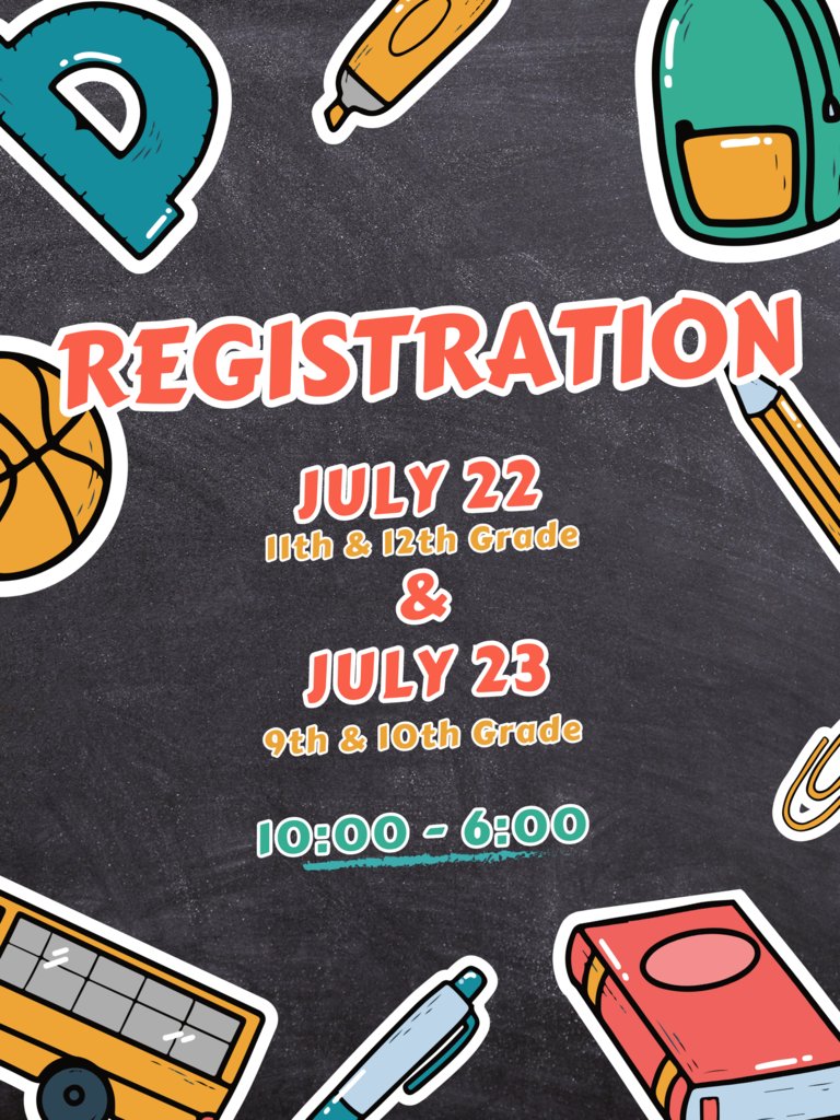 Pendleton High School Registration is July 22 for junior and senior students and July 23 for freshmen and sophomore students from 10:00 to 6:00. Please make plans to attend.