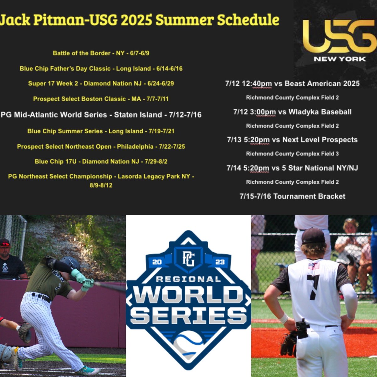 Jack Pitman (@jack_pitman2025) on Twitter photo Looking forward to getting back at it tomorrow on Staten Island! <a href="/PGMidAtlantic/">PG Mid Atlantic (NY, NJ, PA, MD,DE,DC)</a> <a href="/USG_Baseball/">Unleashed Sports Group</a> <a href="/CoachSorgie/">Cam Sorgie</a> <a href="/RJ_Going/">RJ Going</a> Looking forward to getting back at it tomorrow on Staten Island! <a href="/PGMidAtlantic/">PG Mid Atlantic (NY, NJ, PA, MD,DE,DC)</a> <a href="/USG_Baseball/">Unleashed Sports Group</a> <a href="/CoachSorgie/">Cam Sorgie</a> <a href="/RJ_Going/">RJ Going</a>