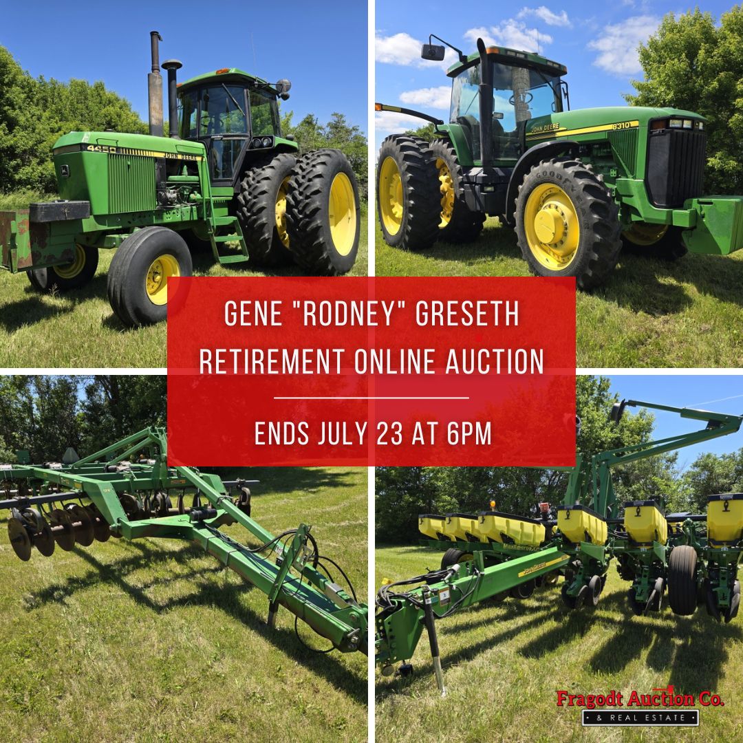 FragodtAuction's tweet photo. The Gene "Rodney" Greseth Retirement Farm Online Auction is OPEN for BIDDING!

Check it out: https://t.co/SgGDl2Uv1J

Montevideo, MN  | Auction ends July 23 at 6pm CST

#fragodt #fragodtauctionco #fragodtauctioncompany #fragodtonlineauctions #fragodtauctions #farmequipment https://t.co/cLRQgKKLUE