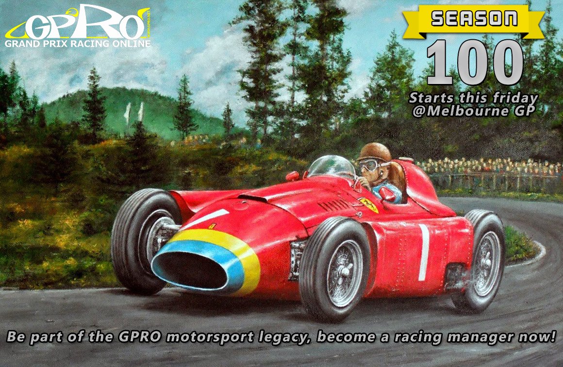 Season 100 kicks off this friday! Have you prepared your team for Race 1? gpro.net