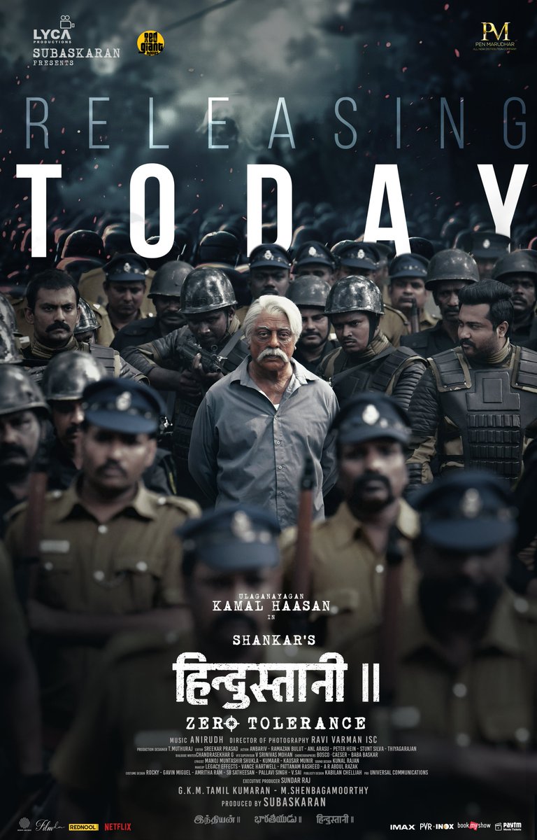 LycaProductions's tweet image. The wait is over! 🫵🏻 #Indian2 🇮🇳 ignites the screens from today. 🤩 Brace yourselves for the comeback of Senapathy and join the revolution! 🔥🤞 

@IndianTheMovie 🇮🇳 Ulaganayagan @ikamalhaasan @shankarshanmugh @anirudhofficial @LycaProductions #Subaskaran @RedGiantMovies_…