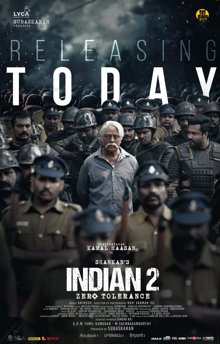 LycaProductions's tweet image. The wait is over! 🫵🏻 #Indian2 🇮🇳 ignites the screens from today. 🤩 Brace yourselves for the comeback of Senapathy and join the revolution! 🔥🤞 

@IndianTheMovie 🇮🇳 Ulaganayagan @ikamalhaasan @shankarshanmugh @anirudhofficial @LycaProductions #Subaskaran @RedGiantMovies_…