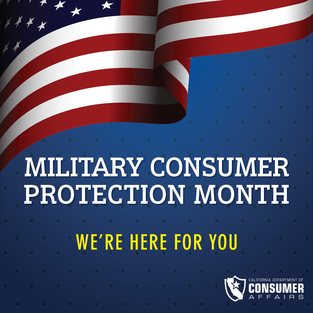 CaliforniaDCA's tweet photo. Do you have a concern with a licensee of a board or bureau under the California Department of Consumer Affairs? You can visit https://t.co/gNKGQsiJBr or call (800) 952-5210 if you need to file a complaint. #MilitaryConsumerProtectionMonth #ConsumerProtection https://t.co/rM0uSTFezY