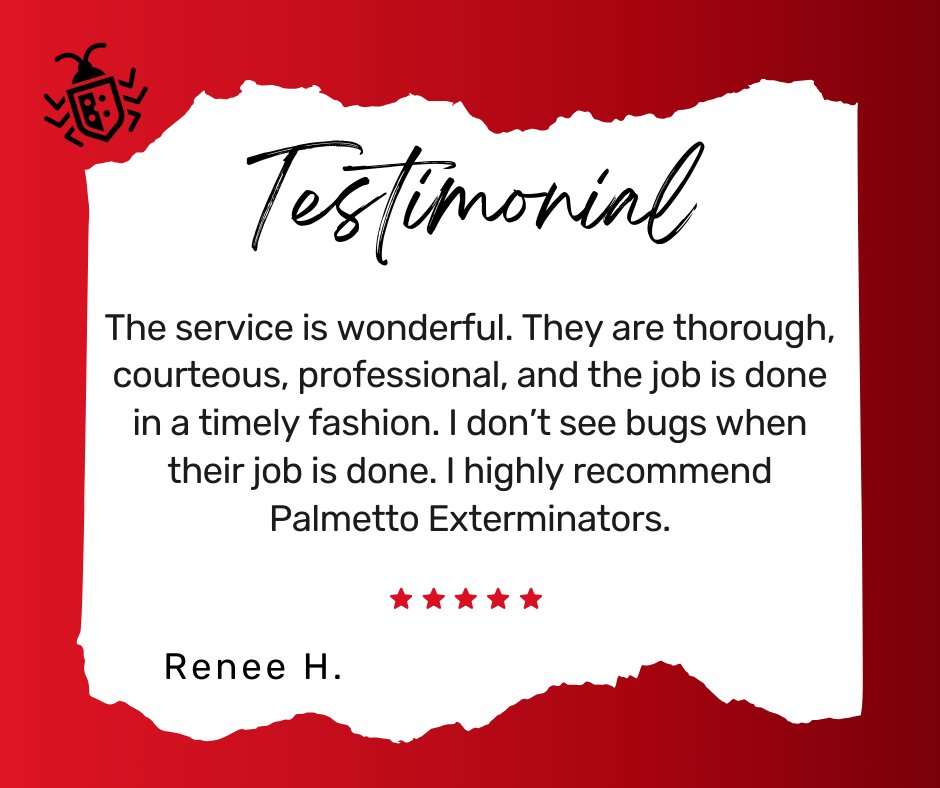 PalmettoExandMC's tweet image. How do you like our service? Leave us a comment about how you think we&apos;re doing.

#pestcontrol #localexterminator #palmettoexterminators #homepestcontrol #residentialpestcontrol #termitecontrol #mosquitocontrol