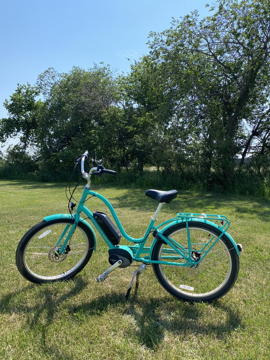 My new ebike. Much easier on the knees. She’s very fancy #summertime #retirementfun