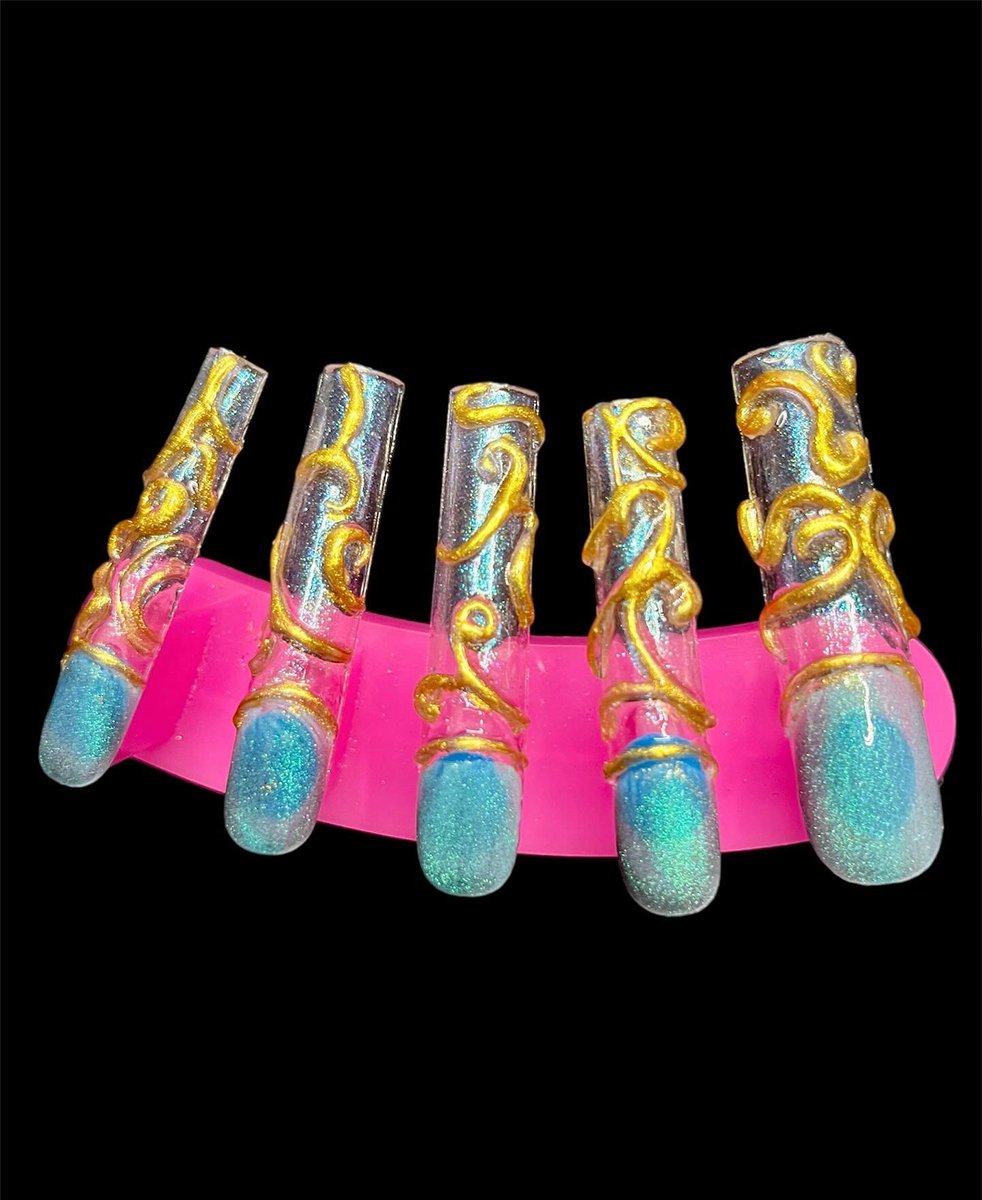 Luxuryinsilhou1's tweet photo. ✨New✨ Now available Temple Goddess Press-on nails. Full coverage tips with hand laid 3d gel in an abstract swirl style. Includes nail glue, sticky tabs, nail file, nail buffer, cuticle pusher stick, alcohol pads and instructions for application. https://t.co/SEopucbAw8 #new https://t.co/rir2OtLlDh