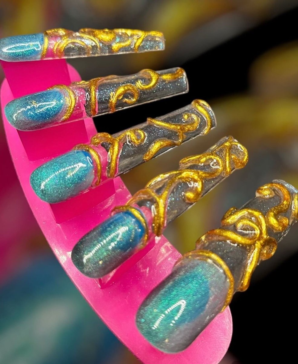 Luxuryinsilhou1's tweet photo. ✨New✨ Now available Temple Goddess Press-on nails. Full coverage tips with hand laid 3d gel in an abstract swirl style. Includes nail glue, sticky tabs, nail file, nail buffer, cuticle pusher stick, alcohol pads and instructions for application. https://t.co/SEopucbAw8 #new https://t.co/rir2OtLlDh