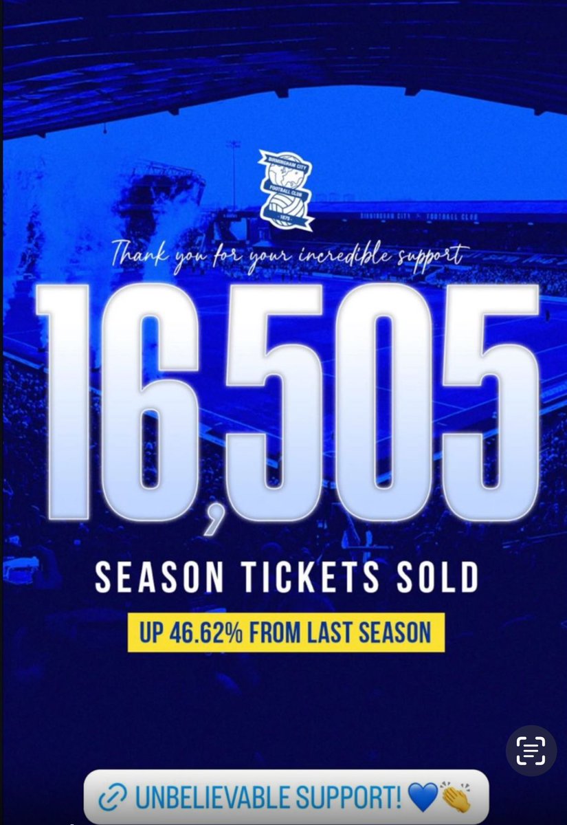 centercircles's tweet photo. "WOW! Unbelievable Geoff as Birmingham City Season tickets are flying out faster than ever! Get yours now and show your support for the team! #KRO #LOYALBLUE β½π΅" https://t.co/LaPp5XtXDB